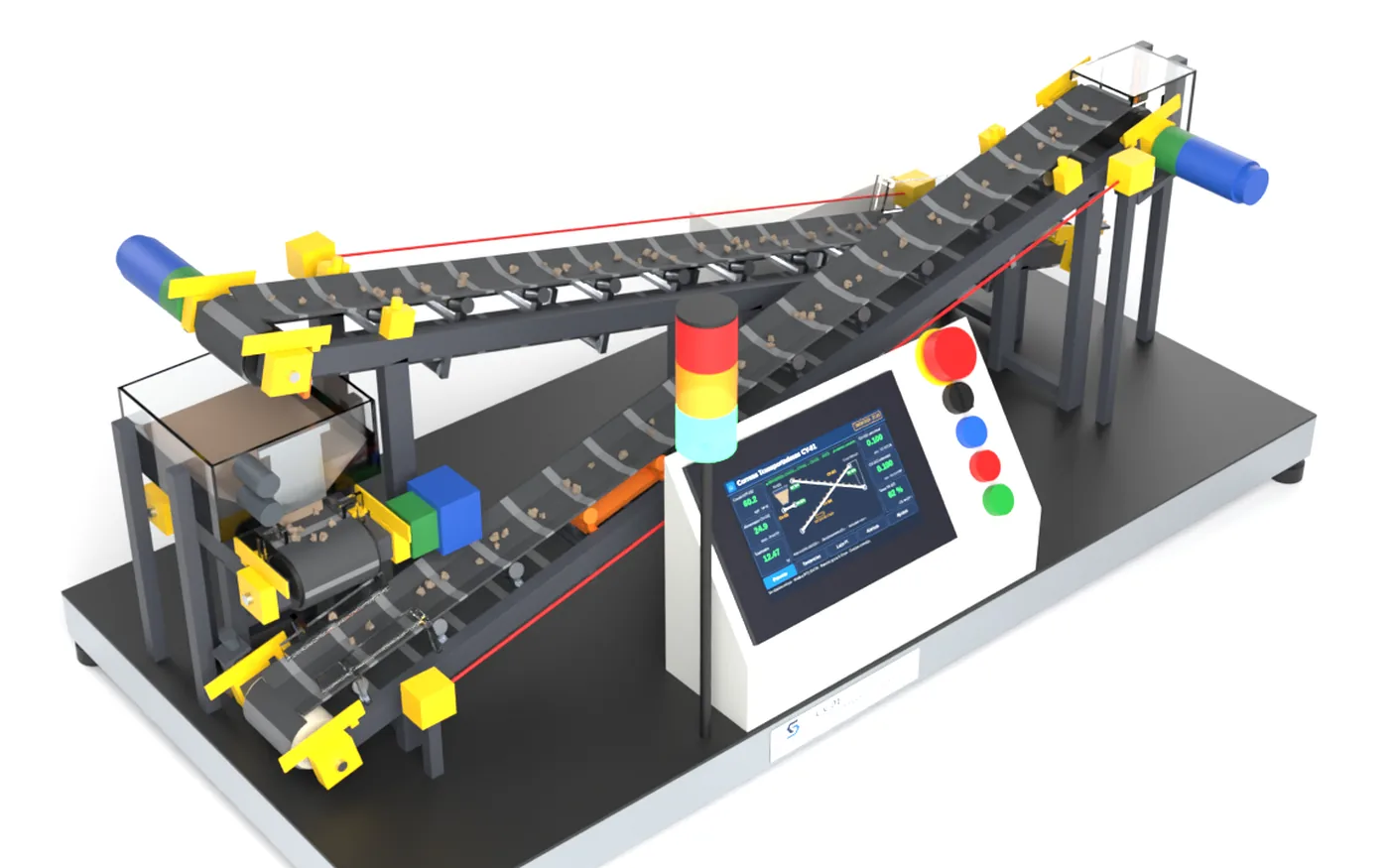 Maqueta de sistema de correas transportadoras CV-01