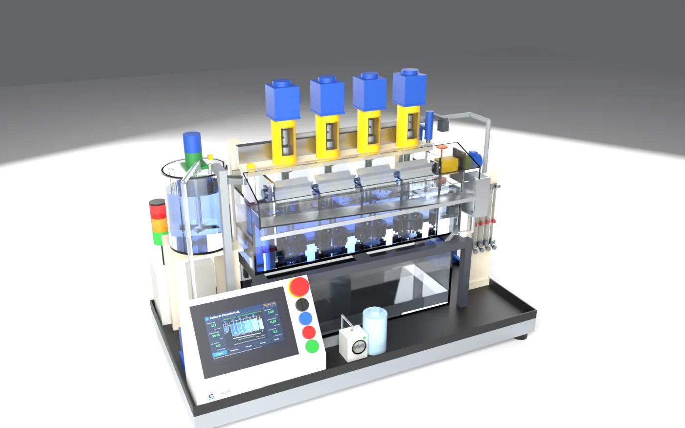 Maqueta de banco de celdas de flotación FL-01